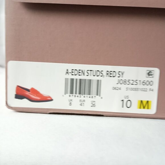 Sarto Franco Sarto Eden Red Patent Studded Penny Loafers Women Size 10 New - Picture 13 of 13